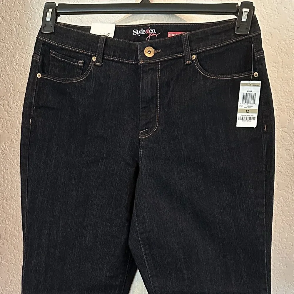 STYLE & CO Straight Up Cool Blue Jeans - 12 - Picture 2 of 7